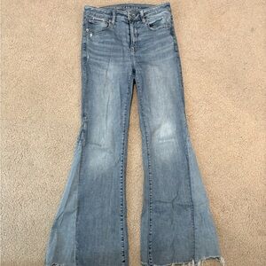 AE super high rise flare jeans